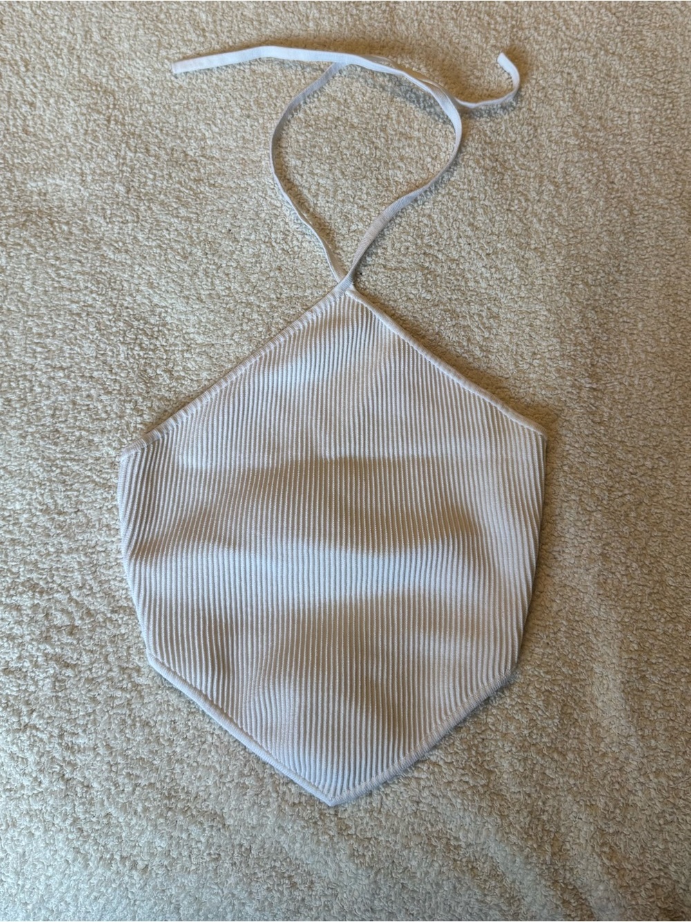Aritzia white Ribbed Halter Neck Crop Top